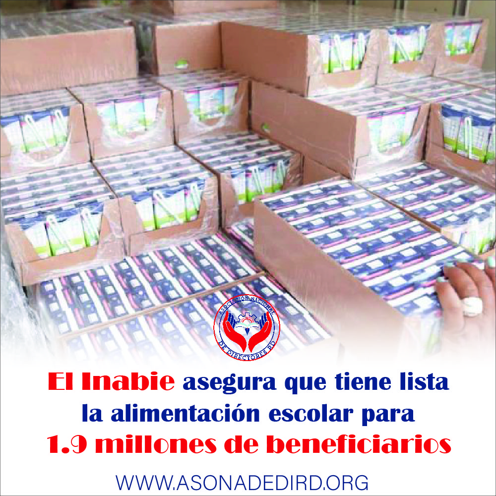 El Inabie asegura que tiene lista la alimentación escolar para 1.9 millones de beneficiarios
