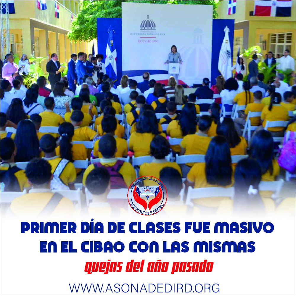 Primer día de clases fue masivo en el Cibao con las mismas quejas del año pasado.