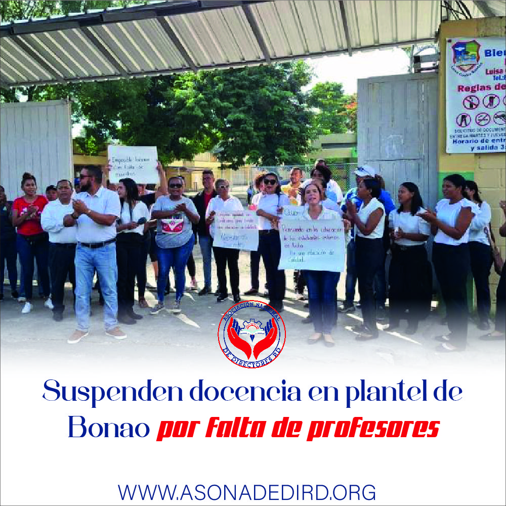 Suspenden docencia en plantel de Bonao por falta de profesores